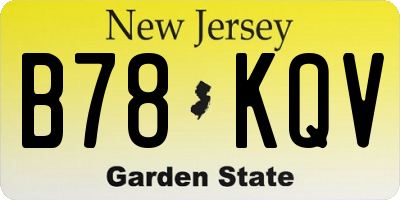 NJ license plate B78KQV