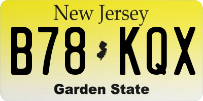 NJ license plate B78KQX
