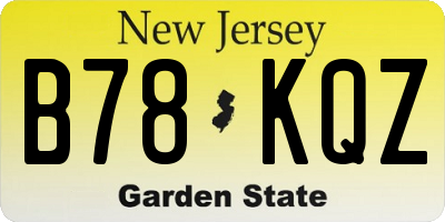 NJ license plate B78KQZ