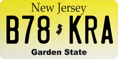 NJ license plate B78KRA