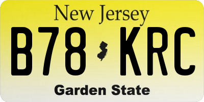 NJ license plate B78KRC