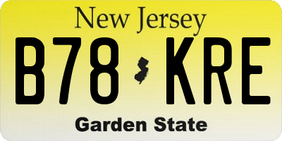 NJ license plate B78KRE