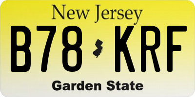 NJ license plate B78KRF