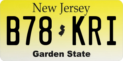 NJ license plate B78KRI