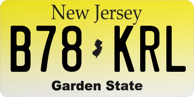 NJ license plate B78KRL