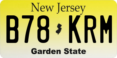 NJ license plate B78KRM