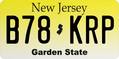 NJ license plate B78KRP