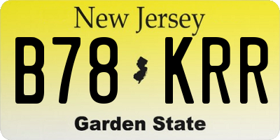 NJ license plate B78KRR