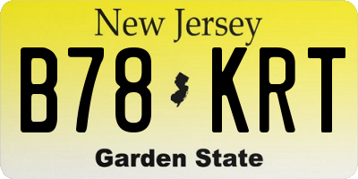NJ license plate B78KRT