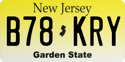 NJ license plate B78KRY