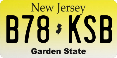 NJ license plate B78KSB