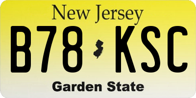 NJ license plate B78KSC