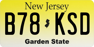 NJ license plate B78KSD