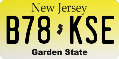 NJ license plate B78KSE