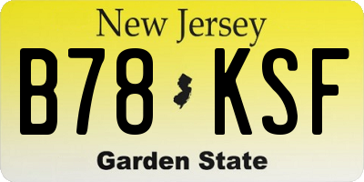 NJ license plate B78KSF