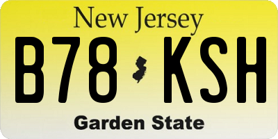 NJ license plate B78KSH
