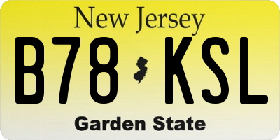 NJ license plate B78KSL