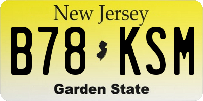 NJ license plate B78KSM