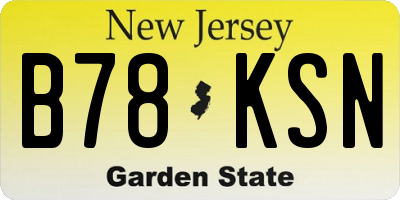 NJ license plate B78KSN