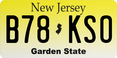 NJ license plate B78KSO
