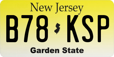 NJ license plate B78KSP