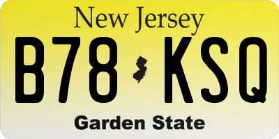 NJ license plate B78KSQ