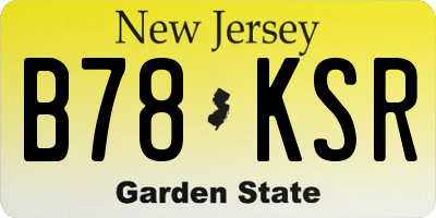 NJ license plate B78KSR
