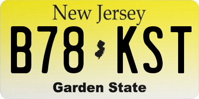 NJ license plate B78KST