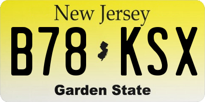NJ license plate B78KSX