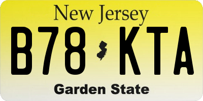 NJ license plate B78KTA