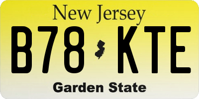NJ license plate B78KTE