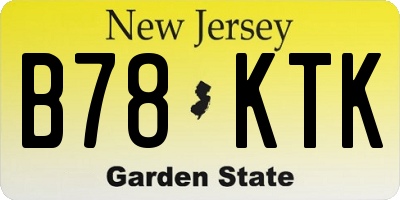 NJ license plate B78KTK