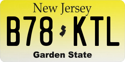 NJ license plate B78KTL