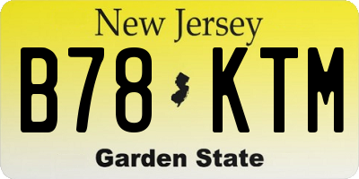 NJ license plate B78KTM