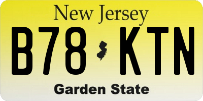NJ license plate B78KTN