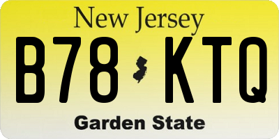 NJ license plate B78KTQ