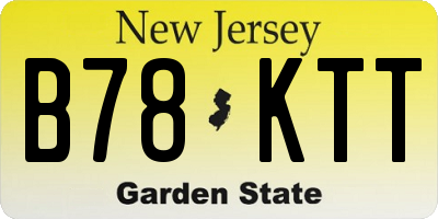 NJ license plate B78KTT