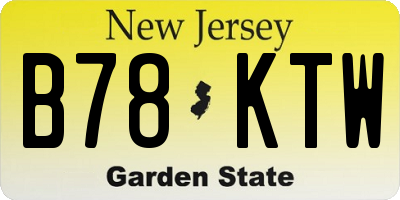 NJ license plate B78KTW
