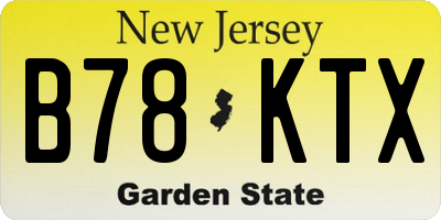 NJ license plate B78KTX