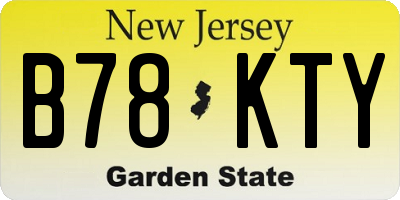 NJ license plate B78KTY
