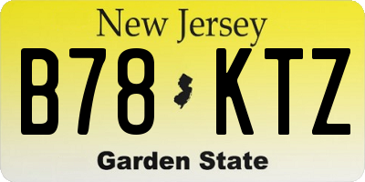NJ license plate B78KTZ