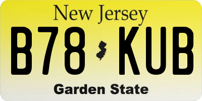 NJ license plate B78KUB