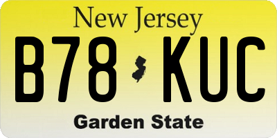 NJ license plate B78KUC