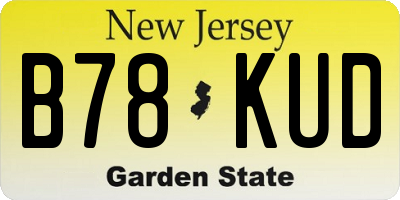 NJ license plate B78KUD