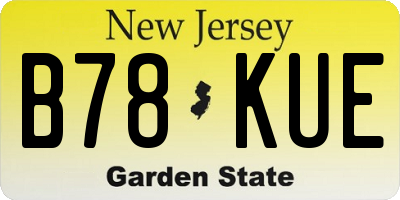 NJ license plate B78KUE