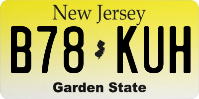 NJ license plate B78KUH