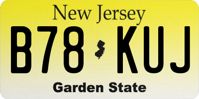 NJ license plate B78KUJ