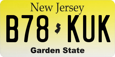 NJ license plate B78KUK