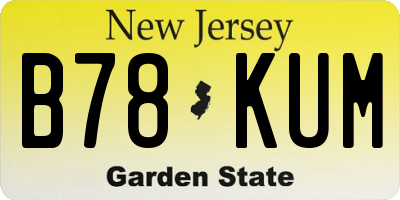 NJ license plate B78KUM