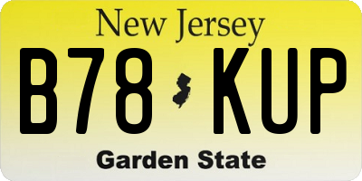 NJ license plate B78KUP